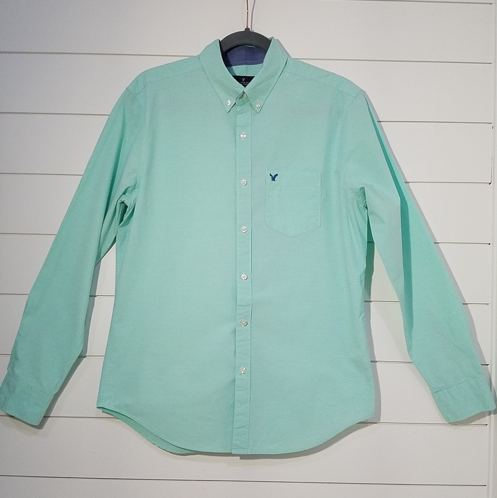 American Eagle Light Green Casual Shirt